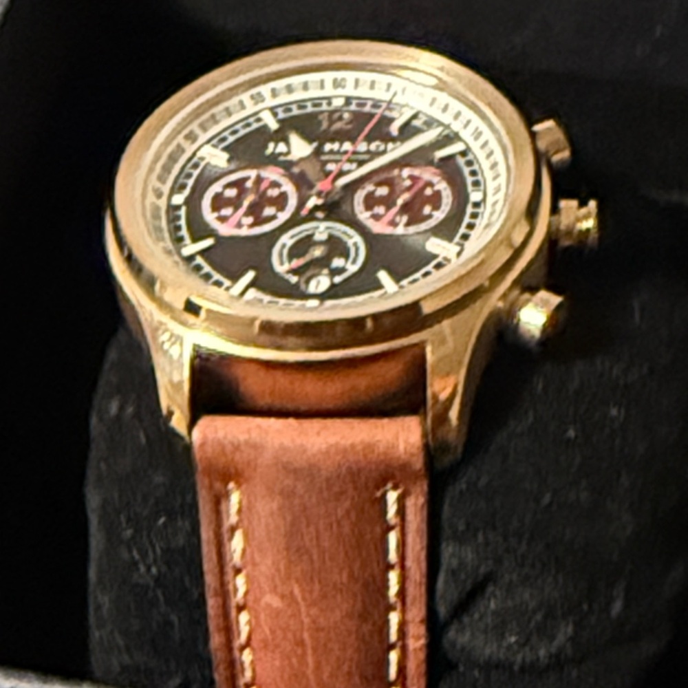 New box Jack Mason Japan movement JM-N202-008 36mm Nautical Chronograph Leather - Picture 4 of 10